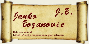 Janko Božanović vizit kartica